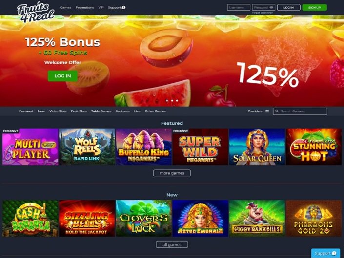 Fruits4Real Review ᐈ 125% up to €125 + 60 Spins Sign Up Bonus