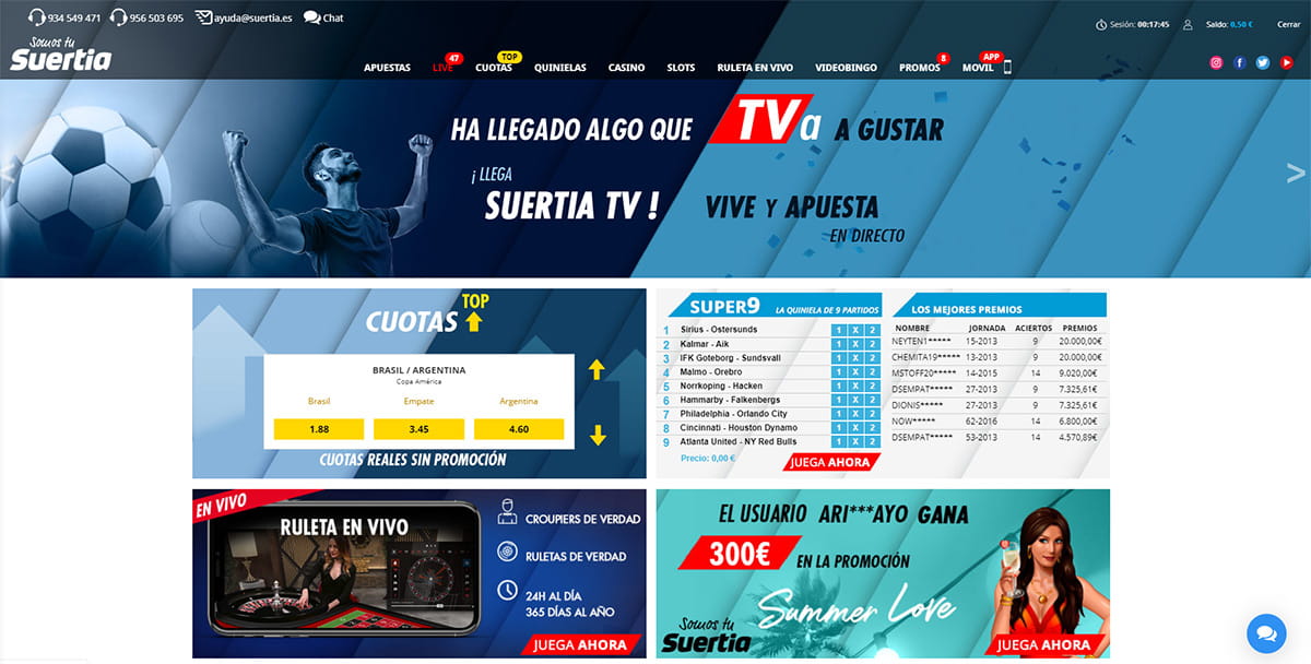 Apuestas Suertia: Opiniones y reseña con acceso directo al portal