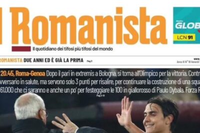 All'Olimpico arriva il Genoa Il Romanista: "Alla Roma servono tre punti per risalire"