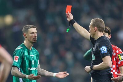 L'arbitro afferra duramente: grottesca fase finale con la vittoria di Werder di inondazione rossa