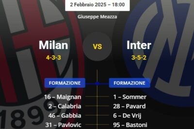 Le probabili formazioni di Milan-Inter: speranza Calhanoglu