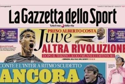 Prima GdS - Ancora loro. Conte e l’Inter a ritmo Scudetto