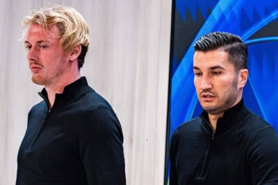 Trainer Nuri Şahin conta Julian Brandt pubblicamente.