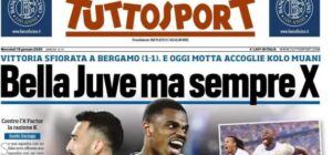 Tuttosport riporta l'ennesimo pareggio della Juventus: "Bella Juve ma sempre X"