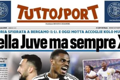 Tuttosport riporta l'ennesimo pareggio della Juventus: "Bella Juve ma sempre X"