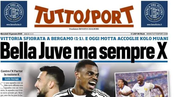 Tuttosport riporta l'ennesimo pareggio della Juventus: "Bella Juve ma sempre X"