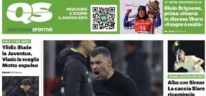 Una furia infernale: la prima pagina del Quotidiano Sportivo sulla frenata del Milan