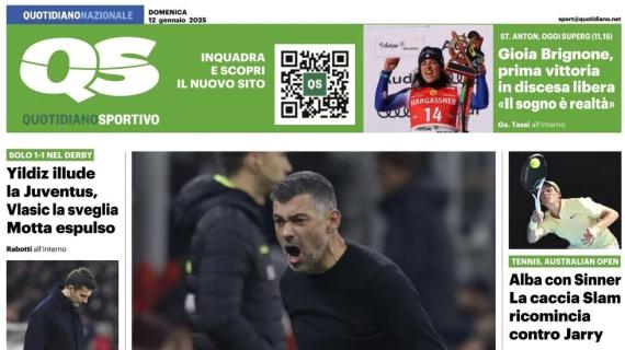 Una furia infernale: la prima pagina del Quotidiano Sportivo sulla frenata del Milan