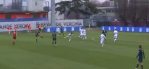 Virtus Verona FeralpiSalò: il fantastico gol di Balestrero da fuori area. VIDEO