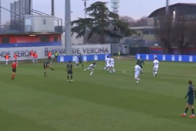 Virtus Verona FeralpiSalò: il fantastico gol di Balestrero da fuori area. VIDEO