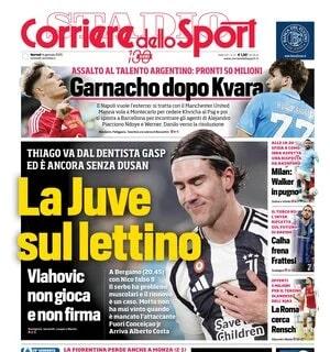 Vlahovic e Conceicao ai box, il Corriere dello Sport titola: "La Juve sul lettino"