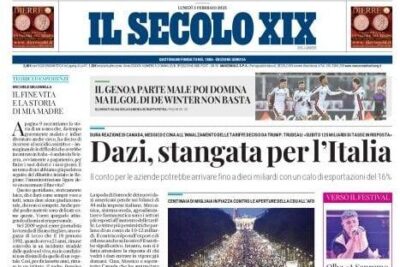 Il Secolo XIX: "Il Genoa inizia in difficoltà ma poi prevale, tuttavia il gol di De Winter non è sufficiente"