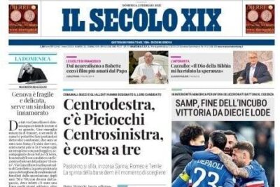 Il Secolo XIX di oggi: "Samp, fine dell'incubo: vittoria da dieci e lode"