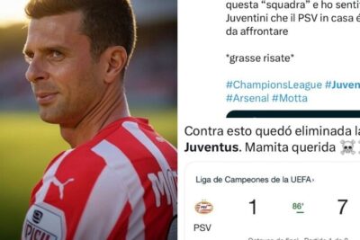 Il PSV travolto in casa dall'Arsenal, tifosi della Juve infuriati: "Motta, con chi sei uscito?"