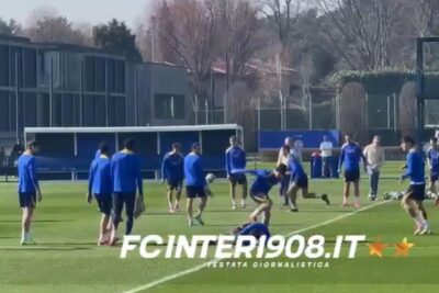 VIDEO FCIN1908 / Champions: l'Inter in allenamento, Barella "atterra" Bastoni